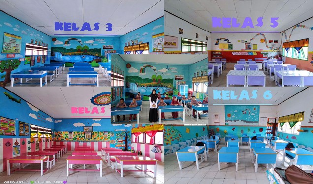 "ruang kelas SDN 1 Tababu dengan desain full color. Foto: Istimewa
